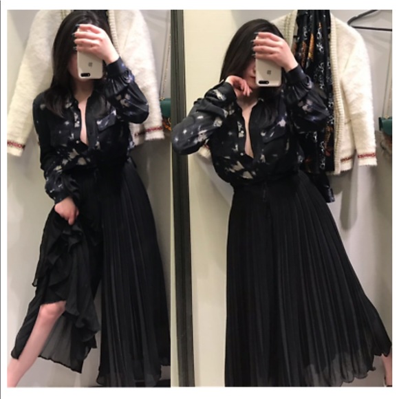 Zara pleated wide  pants bloggers favorite - Picture 7 of 9